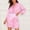 Pink, variant on Naittoop Women Satin Robe Ladies Silk Stripe Bathrobe Dressing Gown V-Neck Long Sleeve Belted Short Robes for Bride Bridesmaids