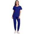 thumbnail image 2 of Ensemble de Blouses Médicales pour Femmes 2 Pcs, Uniforme d'Infirmière Extensible pour Jogging, Hauts Confortables et Pantalons Fuselés, 2 of 5