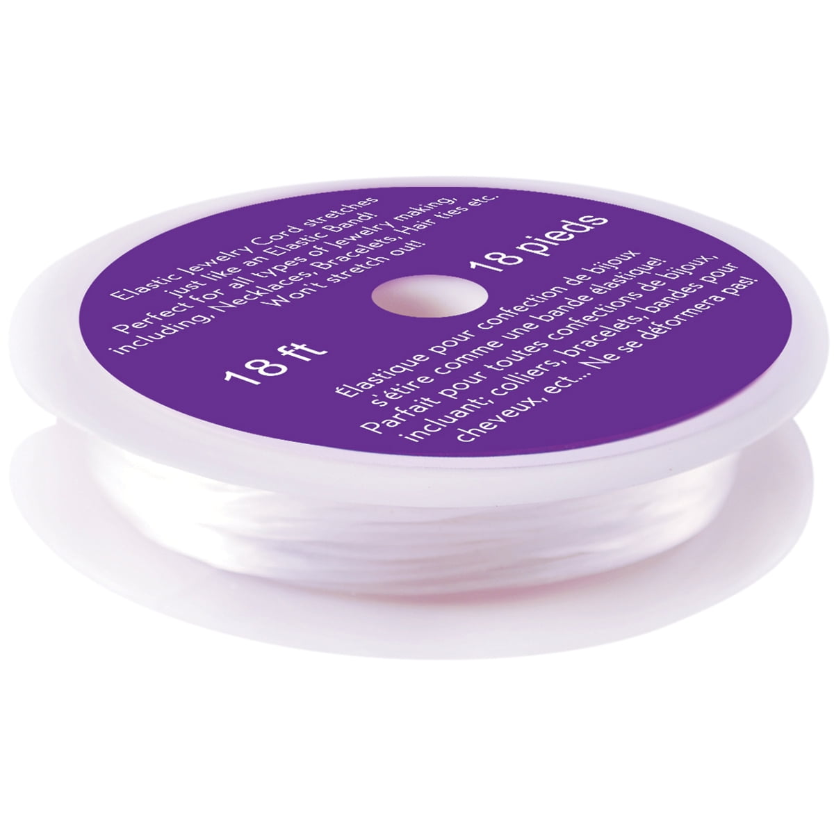 (3 pack) Craft Medley Elastic Jewelry Cord - Clear, 0.8 mm, 18 ft