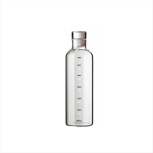 Botella de Agua Deportiva de Vidrio de 500 Ml con Cronómetro, Recipiente Portátil para Agua, Botella Sellada para Vino, Botella de Agua.