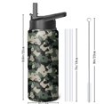 thumbnail image 4 of 18oz Insulated Water Bottle with Straw & Cleaning Brush, Wide Mouth Stainless Steel Flask, Camo Print, 4 of 5