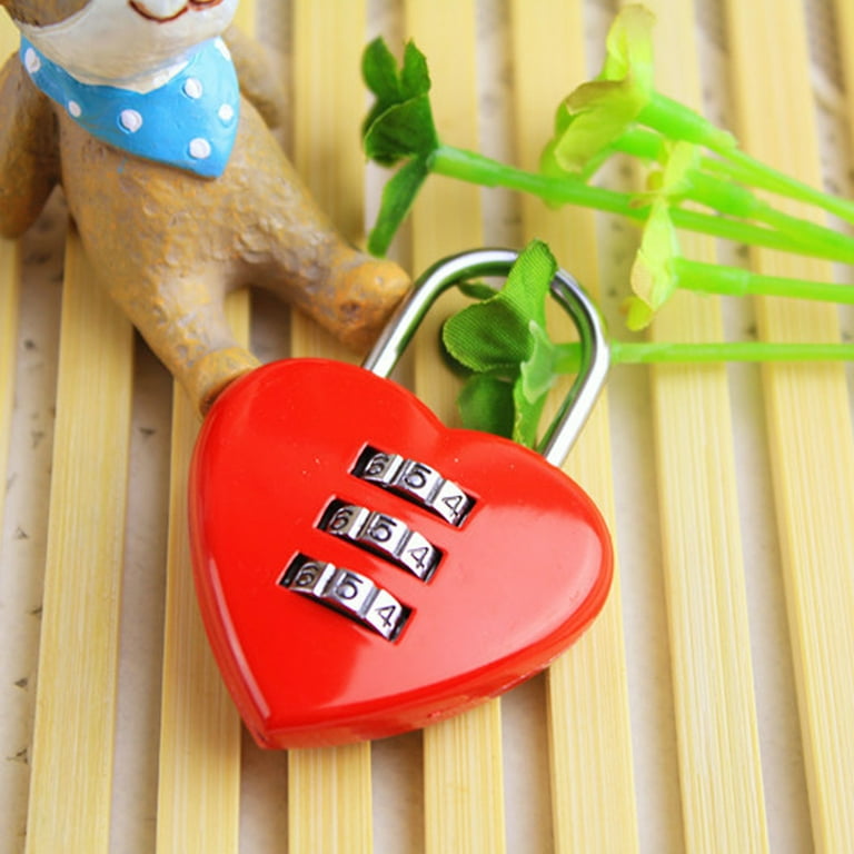 Farfi Heart Padlock Code 3 Numbers Password Combination Heart