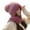Pink, variant on UDIYO Knitted Hat 2 in 1 Pompom Contrast Color Stripes Stretchy Thickened Ears Protection Soft Windproof Winter Women Beanie Cap Scarf for Outdoor
