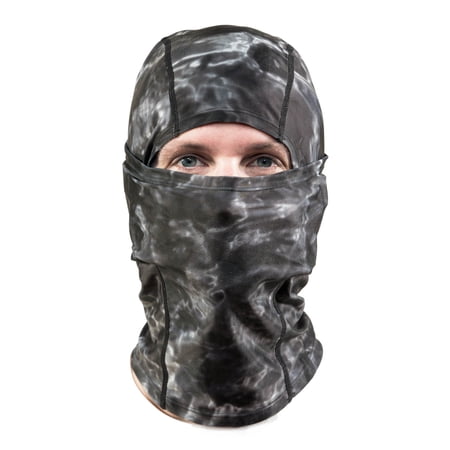 Aqua Design: Cool Weather Mens Face Mask UPF50+ Sun Wind Helmet Liner Balaclava; Black Water