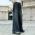 thumbnail image 7 of Cowsor Girls Baggy Jeans Distressed Denim Pants Elastic Waist Wide Leg Jeans for Girls Kids Loose, 7 of 7