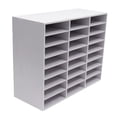 thumbnail image 6 of 24 Compartments White Desktop File Holder Stable Literature Organizer Office Mailbox for Books Magazines Files Brochures, 6 of 15