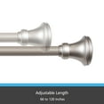thumbnail image 2 of Kenney Fast Fit No Measure Vance Decorative Steel Curtain Rod, 66-120" Adjustable Length, 5/8" Dia., Polished Pewter, 2 of 10