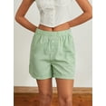 thumbnail image 3 of Biezeib Women's Striped Shorts Elastic High Waisted Straight Leg Summer Shorts with 2 Pockets, 3 of 6