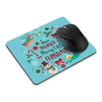 WIRESTER 8.66x7.08 in Rectangle Mouse Pad with Non-Slip Rubber Base for Computers, Laptop, Office & Home - Have Yourself A Merry Little Christmas Blue