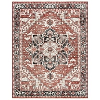 SAFAVIEH Herat Isabel Oriental Area Rug, Rust/Black, 5'3" x 7'7"