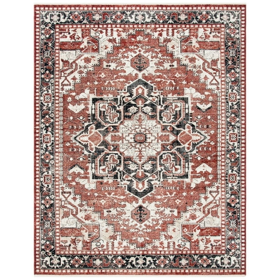 SAFAVIEH Herat Isabel Oriental Area Rug, Rust/Black, 5'3" x 7'7"