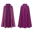 thumbnail image 2 of Jsaierl Women's Velvet Cape Collared Cloak with Neck Ribbon Tie Halloween Vampire Cosplay Costume Outwear, 2 of 6