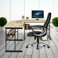 thumbnail image 4 of Gymax L-Shaped Computer Desk Drafting Table Workstation w/ Tiltable Tabletop Natural, 4 of 10
