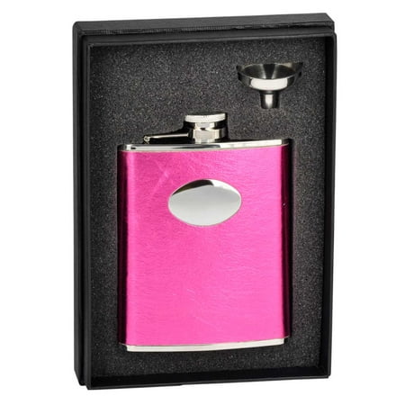 

Visol Lydia Hot Pink Leatherette 6oz Flask Gift Set