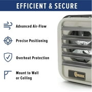 Fan Forced Electric Unit Heater, Wall & Ceiling, 1 or 3 Phase, 208/240VAC, 7.5kW/10kW, 21-3/4 in H