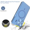 thumbnail image 5 of ELEHOLD Rugged Case for iPhone 15 6.1 Inch with Folding Camera Lens Protector Cover Kickstand Function Compatible with Mag Safe Magnetic Shockproof Case for iPhone 15,Navyblue, 5 of 5