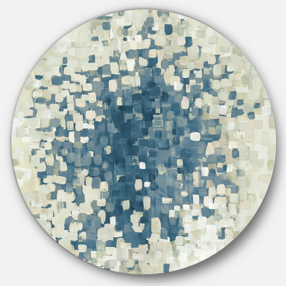 Designart 'Geometric Blue Spots' Metal Wall Art