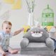 thumbnail image 2 of Asiento infantil con forma de elefante, bonito sofá plegable para niños, creativo sofá de felpa para bebés, 2 of 3