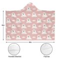 thumbnail image 3 of Wearable Blanket,Cute Ghost Halloween Pattern Hooded Wearable Sherpa Blanket for Adults & Teens,Winter Poncho Shawl Wrap Cape Thick Warm,60"x80", 3 of 5