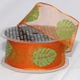 thumbnail image 2 of The Ribbon People Set of 2 Orange and Green Rubber Tree Wired Craft Ribbon 1.5" x 44 Yards, 2 of 2
