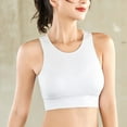 thumbnail image 6 of IWRICH High Neck Sports Bra for Women Longline Full Coverage Sports Bras Medium Impact Padded Workout Crop Tops for Yoga Gym White XL, 6 of 7