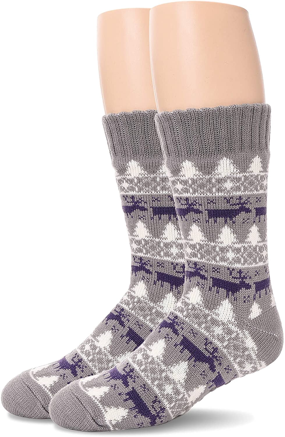 Mens Slipper Socks Fuzzy Fluffy Plush Winter Non Skid Warm Cozy Thermal