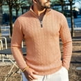 thumbnail image 4 of Gamivast Men's Quarter Zip Pullover Sweater Slim Fit Cable Knit Long Sleeve Warm Knitwear Mock Neck Thermal Tops Soft Business Casual Winter Daily Wear, 4 of 5