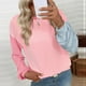 thumbnail image 4 of Camisa para mujer,Blusa informal de manga larga para mujer, cuello redondo, corte holgado, mezcla de poliéster y elastano, ideal para uso diario en otoño e invierno, sopatenor, 4 of 8