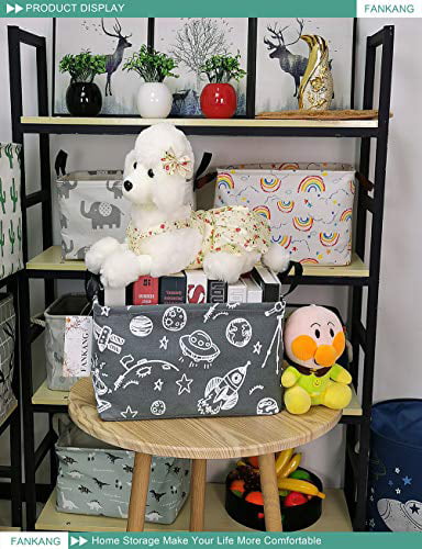 Rec-Space Planet Bedroom Clothes,Toys FANKANG Storage Basket,Nursery Hamper Canvas Laundry Basket Foldable with Waterproof PE Coating Storage Office 