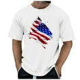 thumbnail image 3 of Pedort 4th of July Independent Day T-Shirt Men's USA Flag Distressed Graphic Long Sleeve T-shirt Tops 4th of July Independence Day(F-White,3XL), 3 of 5
