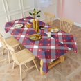 thumbnail image 3 of Red Blue White Star Plaid Checkered Pattern Rectangle Tablecloth 60"x120",Waterproof Polyester Rectangle Table Cloth, Wipeable Spillproof Polyester Tablecloth for Dining, Camping, Indoor and Outdoor, 3 of 6