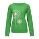 thumbnail image 1 of Camiseta Mujer Manga Larga Cuello Redondo Tops Poliéster Deportes Jersey Ropa con Casual Impreso, Verde, S Inevent AP003791-18, 1 of 6