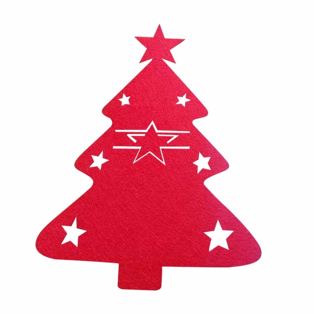 EGNMCR Christmas Tree Flt Knife And Fork Set Christmas Tableware Set Christmas Table Tableware Coster Storage Bag Set tableware coster