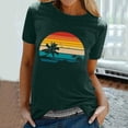 thumbnail image 2 of WREESH Womens Fashion T-Shirts Spring Summer Adult Short Sleeve Round Neck Printing Casual Blouse T-Shirt Tops Shirt Pullover Olive Green, 2 of 5