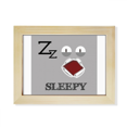 thumbnail image 1 of Cansado de Gray emoción ronco Sleepy Escritorio de madera Arte Pintura 6x8 pulgadas marco de foto foto, 1 of 4