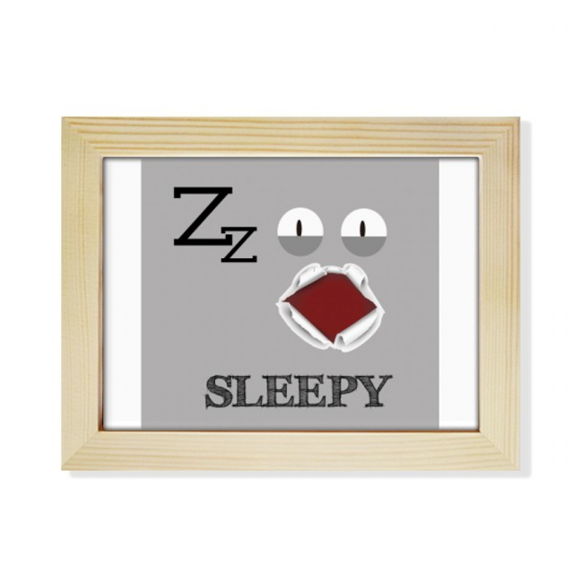 Cansado de Gray emoción ronco Sleepy Escritorio de madera Arte Pintura 6x8 pulgadas marco de foto foto