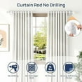 thumbnail image 5 of No Drill Curtain Rods for Window 28 to 60 Inches, 5/8 Inch Diameter Renter Friendly Drapery Rod with Adhesive Brackets without Drilling, Adjustable from 27 to 65 Inches, White, 5 of 7