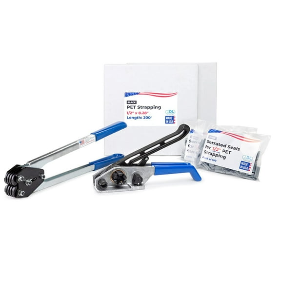 IDL Packaging USA Made 1/2" x 400' Polyester (PET) Strapping Kit, 760 lbs Break Strength