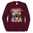 thumbnail image 3 of Dean Russo Best Dog Dog Lover Mens Long Sleeve Shirt, Maroon, 3X-Large, 3 of 6