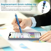 MEKO 10 Pack Stylus Pens for Touchscreens, Thin Rubber Tip with 20 Replaceable Heads - Compatible iPad iPhone Tablets All Devices