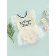 thumbnail image 3 of Franhais Girls Summer Swimwear, Letters Print Round Neck Fly Sleeves One-piece Bathing Suit, 3 of 8