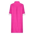 thumbnail image 5 of Lovskoo 2024 Womens Button Down Shirts Long Roll Up Sleeve Collared Work Blouses Oversized Loose Tops with Pocket Hot Pink-2XL, 5 of 7