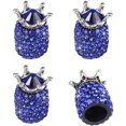 thumbnail image 1 of Car Wheel Tire Valve, 4 Pack Handmade Crown Crystal Rhinestone Car Stem Air Caps Cover, Attractive Dustproof Bling Car Accessories, Universal for Most Vehicles-Crown, Dark Blue, 1 of 4