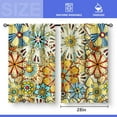 thumbnail image 3 of Boho Floral Kitchen Curtains - Bohemian Colorful Flowers Print Cafe Small Short Tier Window Curtains for Bathroom Living Room Decor Rod Pocket Window Drapes 36 Inch Length Set 28"x36", 3 of 5