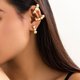 thumbnail image 2 of Clip para la oreja de una sola oreja con forma de hueso a rayas de hilo de metal colorido de joyería europea y americana, clip para la oreja de círculo de moda femenina, 2 of 6