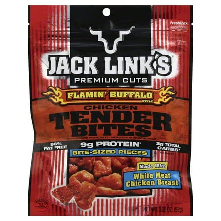 Jack Link's Chicken Tender Bites, Protein Snack, Flamin' Buffalo, 3.25oz