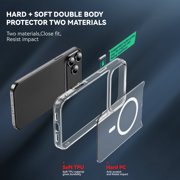 ShellTech for iPhone 15 Pro Max Magnetic PC+TPU Hybrid Case, Compatible with MagSafe, Shockproof, Drop Proof, Military-Grade Anti-Scratch Protection Cover,Clear