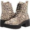 thumbnail image 4 of Vince Camuto Mecale Natural Snake Chunky Heel Combat Booties Lace Up Moto Boots (Natural Snake, 5.5), 4 of 5