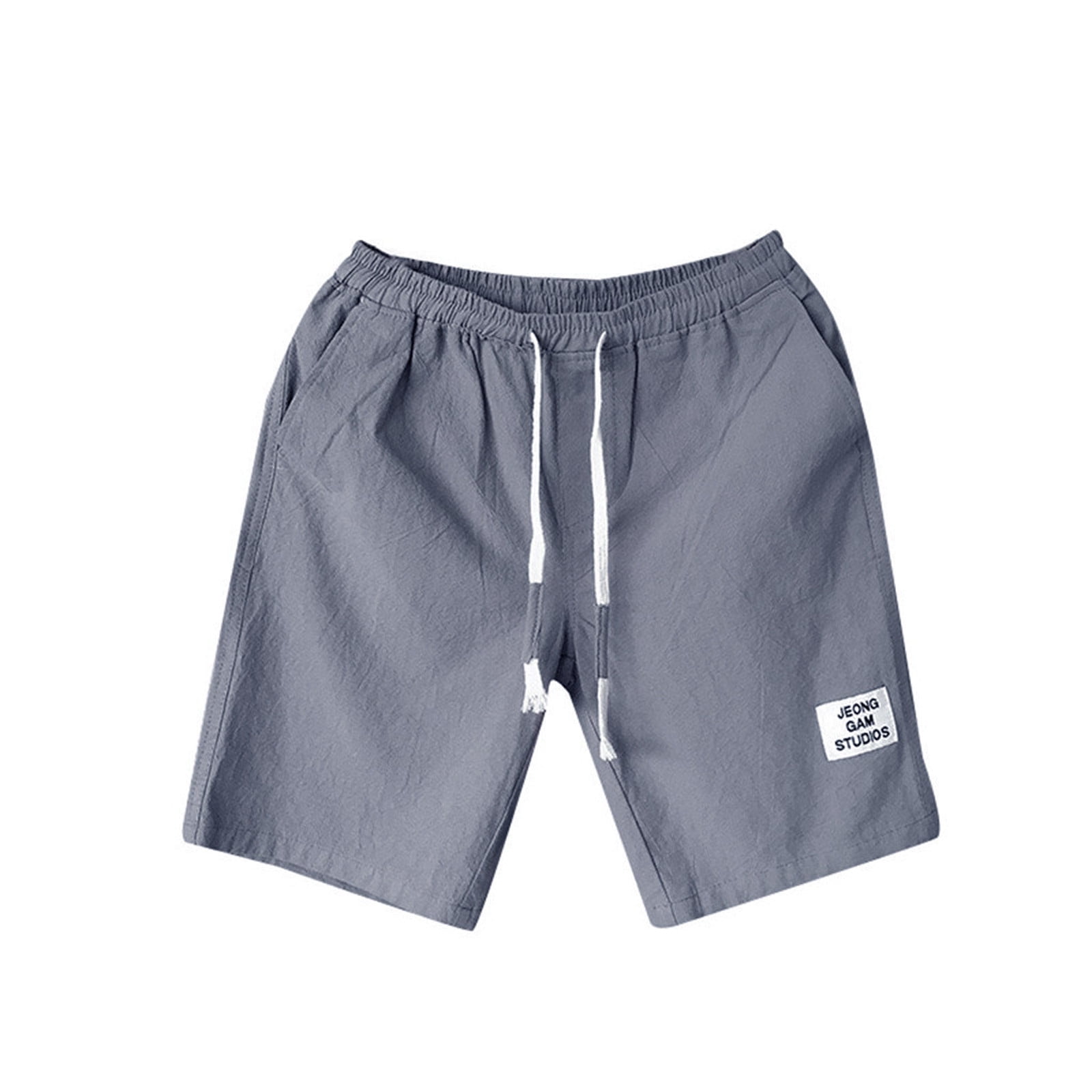 Men's Summer Plus Size Short Elastic Waist Casual Flax Bermuda Beach Clothes New 