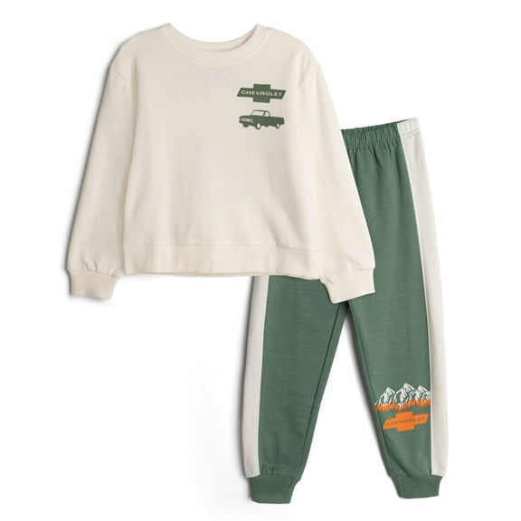 General Motors Chevrolet Chevy Truck Fleece Pullover Sweatshirt and Jogger Pants Outfit Set Toddler to Little Kid